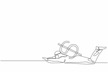 Sürekli olarak Arap işadamlarının ağır dolar yükü altında çizdikleri bir çizgi. Ekonomik kriz, borç baskısı yüzünden fazla çalışan ya da aşırı çalışan işçiler. Tek çizgi tasarım vektör grafik çizimi