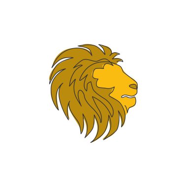 Şirketin logo kimliği için tek bir çizim. Ulusal koruma parkı için güçlü vahşi kedi memeli hayvan maskotu konsepti. Devamlı çizim tasarımı illüstrasyonu