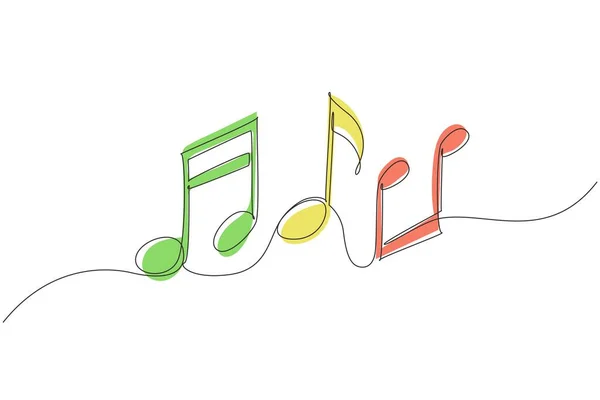 Single One Line Σχέδιο Φύλλο Μουσικής Εικονίδιο Μοντέρνο Επίπεδο Στυλ — Διανυσματικό Αρχείο