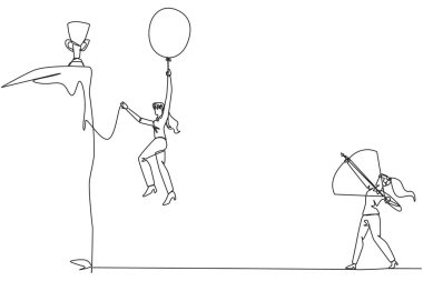 Kariyerinin zirvesindeki ödülleri elde etmek isteyen iş kadınlarının sürekli çizdiği bir çizgi. Her yönden direniş alıyoruz. Acı verici bir başarısızlık. Hainsin. Tek çizgi çizimi tasarım vektör çizimi