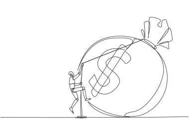 Tek sıra halinde akıllı robotlar halatla para çantasına tırmanıyor. Büyük bir emeklilik fonu bulmak için daha çok çalış. Yetenekleri maksimuma çıkar. Devamlı çizgi tasarımı grafik çizimi