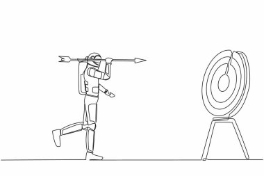 Tek sıra halinde astronotlar gözlerini bağlayıp hedefe dart atıyorlar. Yıldızlar arası solucan deliğinde kafası karışmış bir uzay adamı. Uzayın derinliklerinde kozmonot. Bir çizgi çizimi tasarım vektörü illüstrasyonu