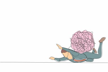 Tek sıra halinde ağır yük altındaki depresif iş adamlarını çekiyor. Stres yükü, iş sıkıntısı, aşırı yük, ekonomik kriz sorunu. Bir çizgi tasarımı vektör illüstrasyonu