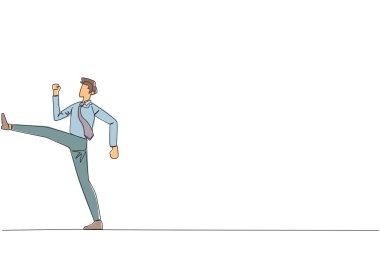 Tek çizgi halinde iki başparmak kaldıran Arap bir adam, yukarıda yarım daire şeklinde 5 yıldız var. Heyecan verici online alışveriş deneyimi. Teftiş 5 yıldızı. Aralıksız çizgi grafik çizimi