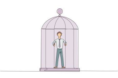 Tek çizgi halinde iki başparmak kaldıran Arap bir adam, yukarıda yarım daire şeklinde 5 yıldız var. Heyecan verici online alışveriş deneyimi. Teftiş 5 yıldızı. Aralıksız çizgi grafik çizimi