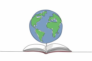 Tek bir satır dünyayı açık kitaba çiziyor. Faydalı bilgi aktarmak. Okuma yazma ve kavrama kabiliyeti artıyor. Ek bilgi alınıyor. Dünya Hikaye Anlatım Günü. Devamlı çizgi tasarımı grafik çizimi