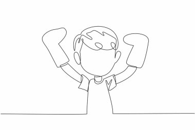 Tek sıra halinde çocuklar iki eline de farklı çoraplar giyer. Entrika arayışında. Kesintisiz embriyo. Kampanya. Dünya Down Sendromu Günü. Tek çizgi çizimi tasarım vektör çizimi