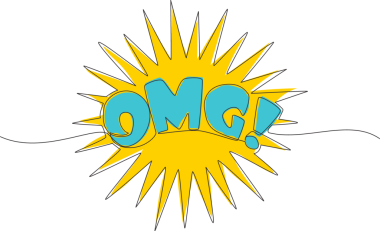 Motivasyonel ve ilham verici tek satır çizimi tipografi alıntısı - Aman Tanrım! - Aman Tanrım! Baskı, kart, pankart, poster için kaligrafik tasarım. Bir çizgi çizimi tasarımı