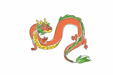 Ejderha Günü 'nü takdir ediyorum. Yıllık etkinlik. Devamlı uçan dev Çin ejderhası çizimleri. Logo, poster, afiş, sembol, amblem elementleri. Ortaçağ mitolojisi fantezi canavarı