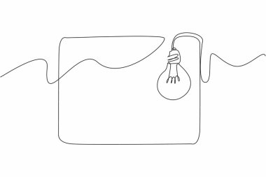 Köşesinde lamba asılı olan tek bir dikdörtgen çizgi çizimi. Ulusal Yarışma Günü. Poster, afiş, tebrik kartı ve metin kopyalama alanı için şablon. Vektör sanat çizimi tasarımı