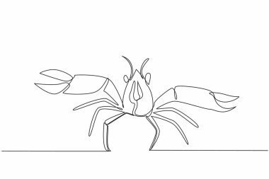 Continuous one line drawing crawfish posing. Animals with claws that can prevent the risk of osteoporosis and heart disease. Savory. National Crawfish Day. Single line draw design vector illustration clipart