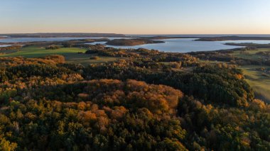 Drone aerial view of the landscapes of the island of Rugen. High quality photo clipart