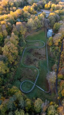 Drone aerial view of a Toboggan run in Rugen. High quality photo clipart