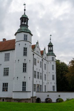 View of the beautiful white castle of Ahrensburg. High quality photo clipart