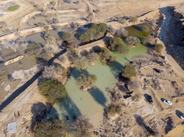 İran 'ın Qeshm kentindeki Yıldızlar Vadisi' nin insansız hava aracı görüntüsü. Yüksek kalite fotoğraf