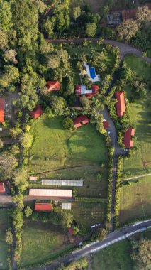 La Fortuna Bölgesi 'ndeki Kosta Rika yağmur ormanlarının güzel hava manzarası. Yüksek kalite fotoğraf