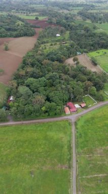 La Fortuna yakınlarındaki Kosta Rika 'da Ecocentro Danaus. Orman ve orman bölgesi. Hava aracı görüntüsü. Yüksek kalite fotoğraf
