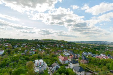 Yerleşim yerinin panoraması. Hava görünümü