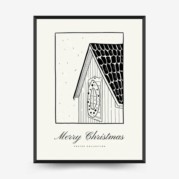Merry Christmas Happy New Year Backgrounds Greeting Cards Posters Holiday — Vetor de Stock