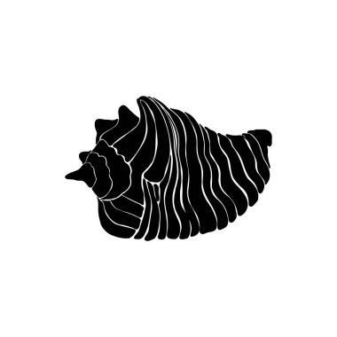 Okyanus ve Deniz, Botanik illüstrasyonu. Siyah mürekkep, çizgi, karalama tarzı. 