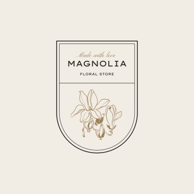 Markalaşma için klasik çiçek logosu şablonu çizimi