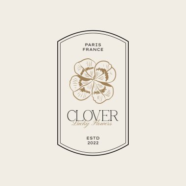 Markalaşma için klasik çiçek logosu şablonu çizimi