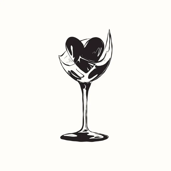 Saint Valentine Day Hand Drawn Trendy Vector Illustration Love Card — Stock Vector