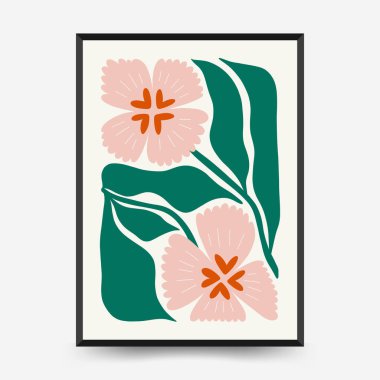 Modern Valentine's day vertical flyer or poster template. Love hand drawn trendy illustration.