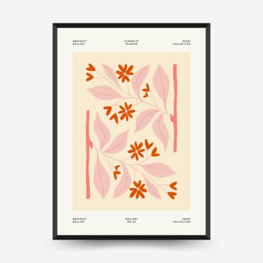 Modern Valentine's day vertical flyer or poster template. Love hand drawn trendy illustration.