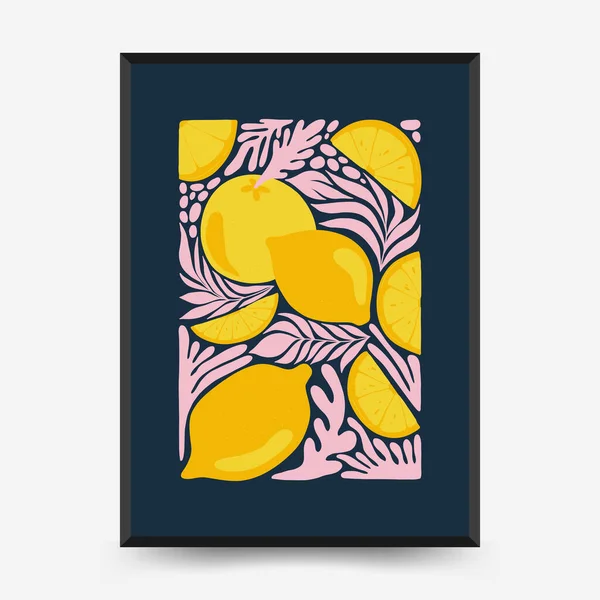 Abstract Art Posters Template Modern Trendy Matisse Minimal Style Pink — Vettoriale Stock