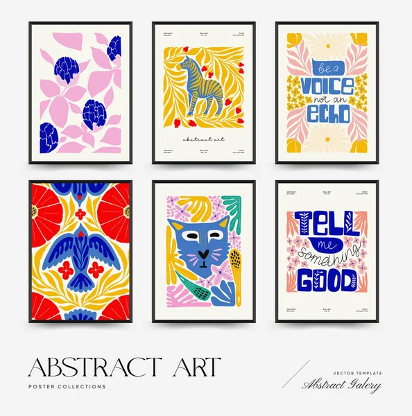 Abstract art posters template. Modern trendy Matisse minimal style. Pink, blue, yellow colors. Hand drawn design for wallpaper, wall decor, print, postcard, cover, template, banner. 