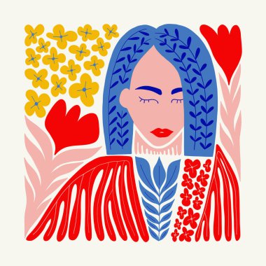 Abstract art posters template. Modern trendy Matisse minimal style. Pink, blue, yellow colors. Hand drawn design for wallpaper, wall decor, print, postcard, cover, template, banner. 