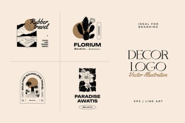 Landscape, interior, home decor, garden logo template illustration for branding