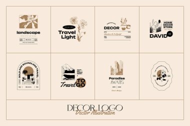 Landscape, interior, home decor, garden logo template illustration for branding