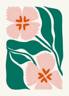 Modern Valentine's day vertical flyer or poster template. Love hand drawn trendy illustration.