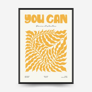 Soyut çiçek posterleri şablonu. Modern trend Matisse minimal tarzı. Pembe ve mavi renkler. Duvar kağıdı, duvar dekoru, baskı, kartpostal, kapak, şablon, pankart için el çizimi tasarımı. 