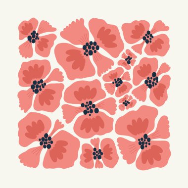 Çiçek soyut elementler. Botanik kompozisyonu. Modern trend Matisse minimal tarzı. Çiçek posteri, davet. Tebrik kartı veya davet tasarımı için vektör düzenlemeleri