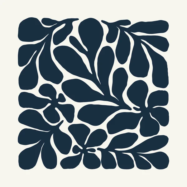 Virágos Absztrakt Elemek Botanikai Összetétel Modern Trendi Matisse Minimális Stílus — Stock Vector