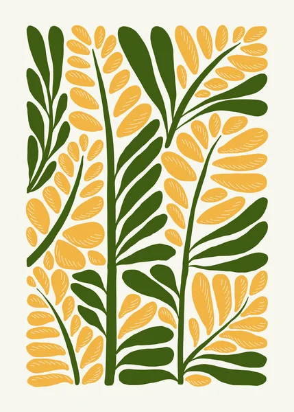 Floral Αφηρημένα Στοιχεία Βοτανική Σύνθεση Μοντέρνο Μοντέρνο Στυλ Matisse Minimal — Διανυσματικό Αρχείο
