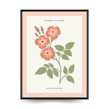 Soyut çiçek posterleri şablonu. Modern trend Matisse minimal tarzı. Şahane. Duvar kağıdı, duvar dekoru, baskı, kartpostal, kapak, şablon, pankart için el çizimi tasarımı. 