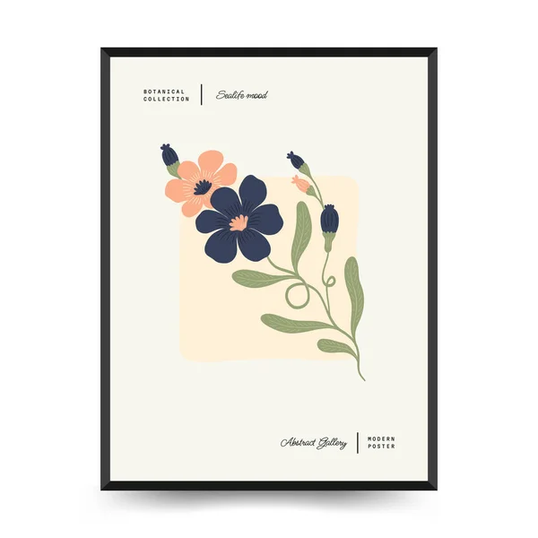 Abstrakcyjny Wzór Plakatów Kwiatowych Nowoczesny Modny Styl Minimalny Matisse Zajebiście — Wektor stockowy