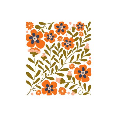 Çiçek soyut elementler. Botanik kompozisyonu. Modern trend Matisse minimal tarzı. Çiçek posteri, davet. Tebrik kartı veya davet tasarımı için vektör düzenlemeleri
