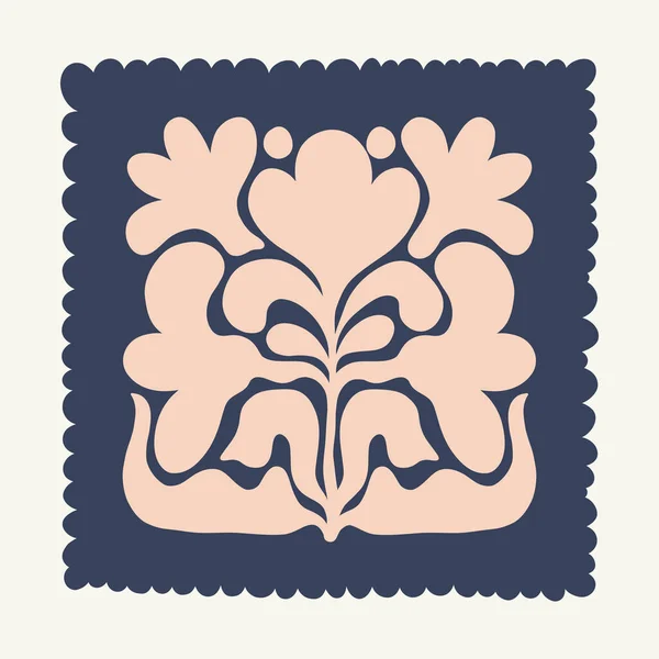 Virágos Absztrakt Elemek Botanikai Összetétel Modern Trendi Matisse Minimális Stílus — Stock Vector