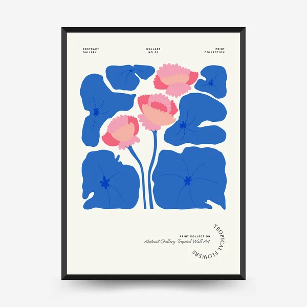 Modèle Abstrait Affiches Florales Moderne Mode Matisse Style Minimal Jungle — Image vectorielle