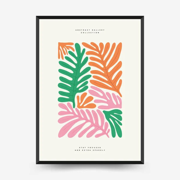 Modello Astratto Poster Floreali Moderno Stile Minimale Alla Moda Matisse — Vettoriale Stock