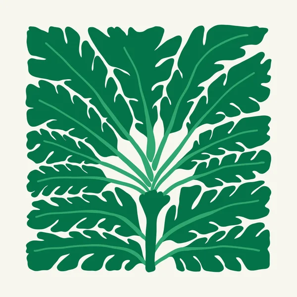 Blommiga Abstrakta Element Tropisk Botanisk Sammansättning Modern Trendig Matisse Minimal — Stock vektor