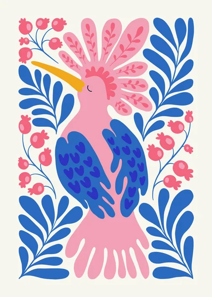 Floral Αφηρημένα Στοιχεία Τροπική Βοτανική Σύνθεση Μοντέρνο Μοντέρνο Στυλ Matisse — Διανυσματικό Αρχείο