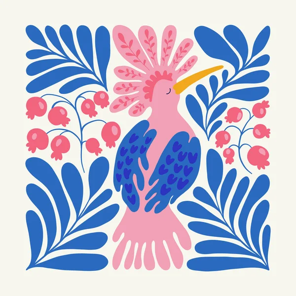 Květinové Abstraktní Prvky Tropické Botanické Složení Moderní Módní Matisse Minimální — Stockový vektor