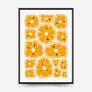Soyut meyve posterleri şablonu. Modern trend Matisse minimal tarzı. Egzotik Sağlıklı Yemek. Duvar kağıdı, duvar dekoru, baskı, kartpostal, kapak, şablon, pankart için el çizimi tasarımı.
