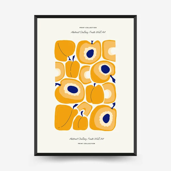 Modello Poster Frutta Astratta Moderno Stile Minimale Alla Moda Matisse — Vettoriale Stock
